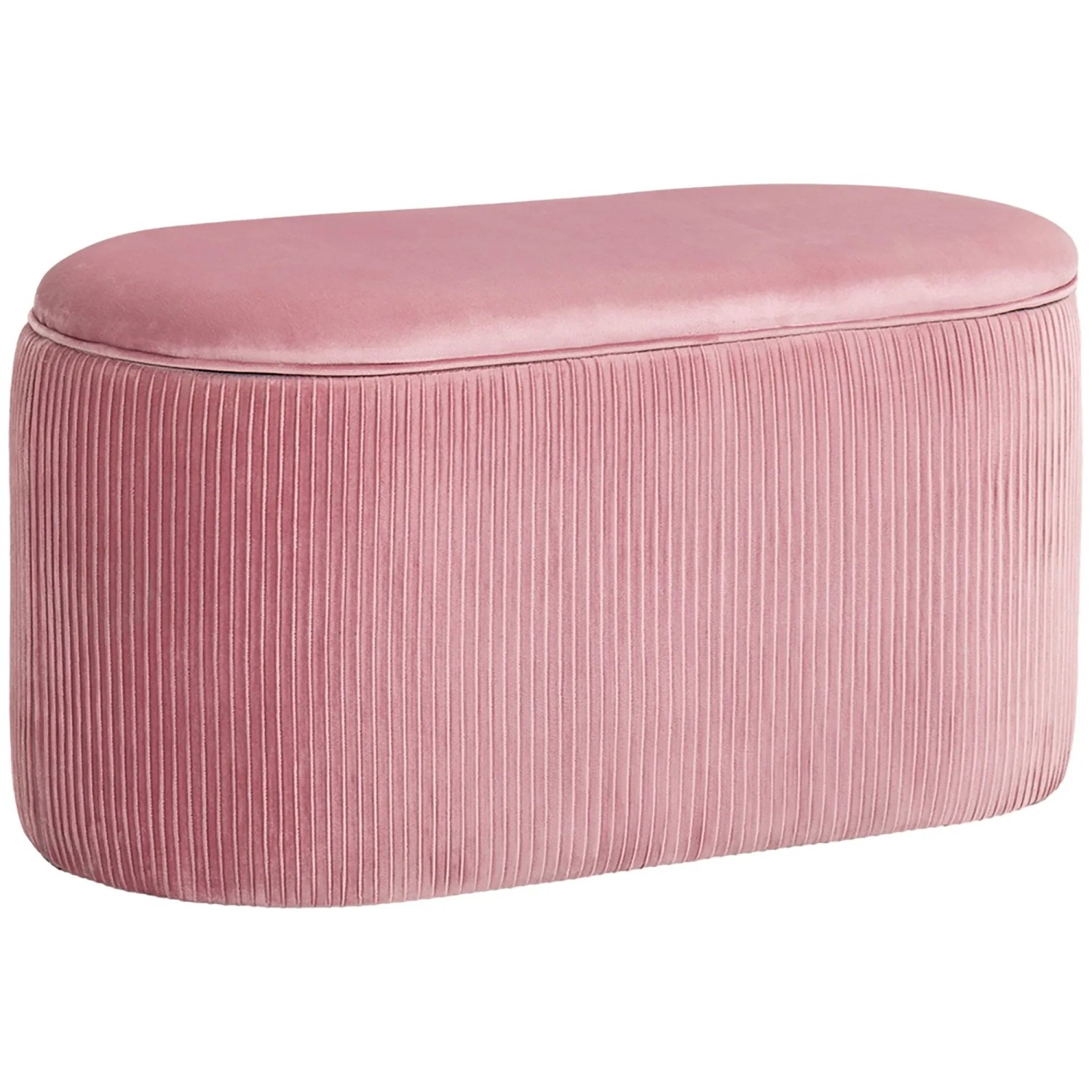 HOMCOM Sitzbank mit Stauraum Truhenbank Samt Rosa 81 x 40 x 41 cm