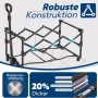 Zusammengeklappter, schwarzer SUNULA Bollerwagen mit Stahlrahmen. Ideal für Camping und Freizeit.