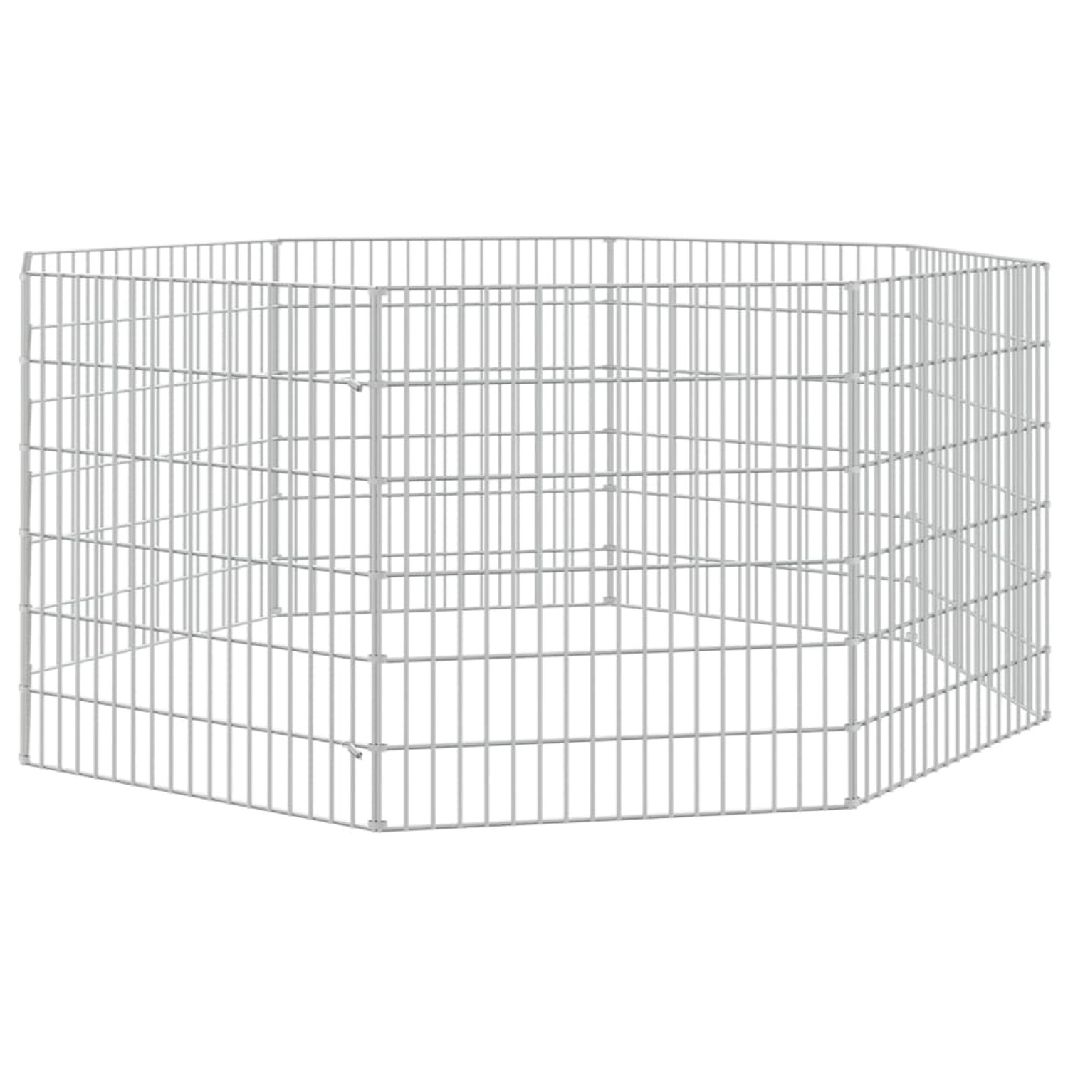 vidaXL Kaninchenkäfig 8 Paneele 54x60 cm Verzinktes Eisen