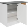 OPTIFIT Oslo214 Eckunterschrank, 110 cm, Feinstruktur Weiß, mit Tür und Arbeitsplatte.