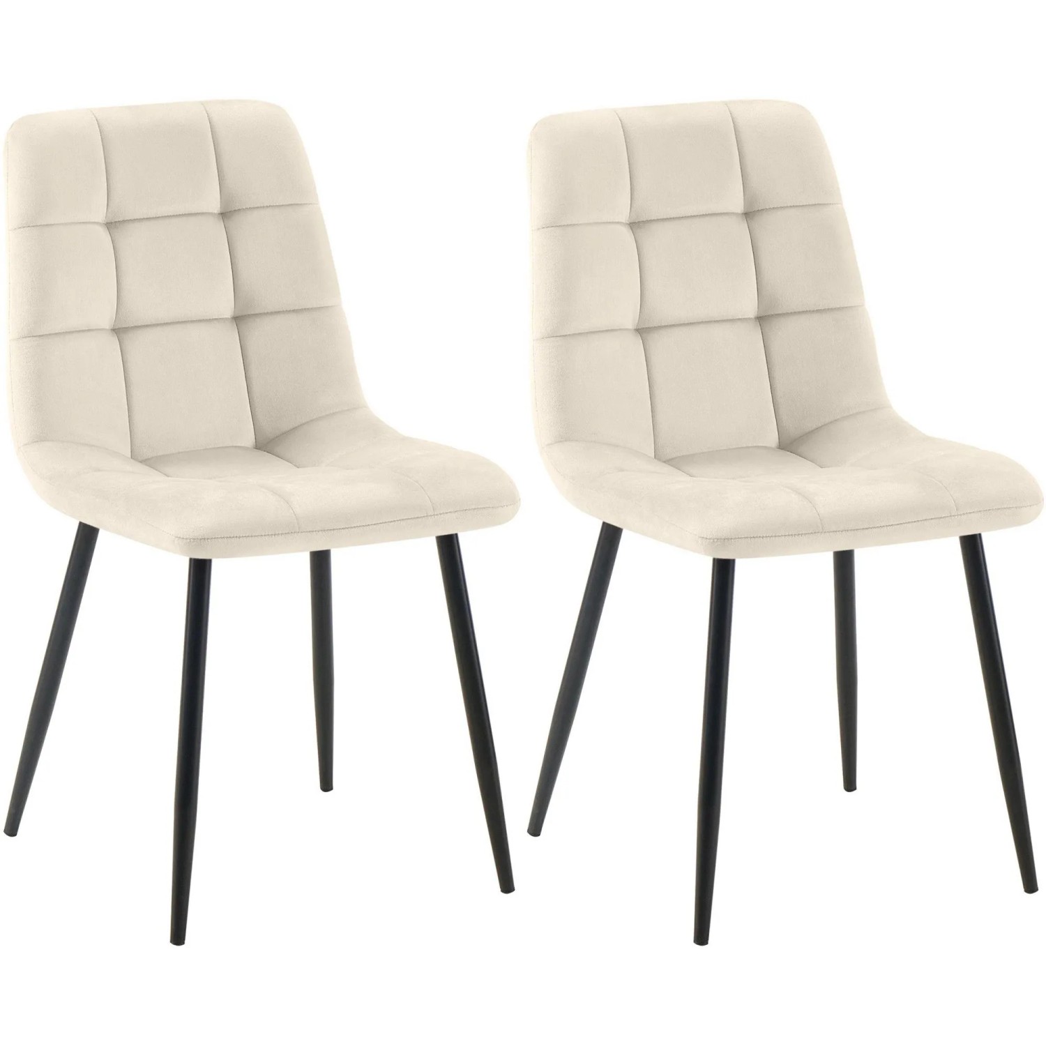 CLP 2er Set Esszimmerstuhl Tilde creme/Samt