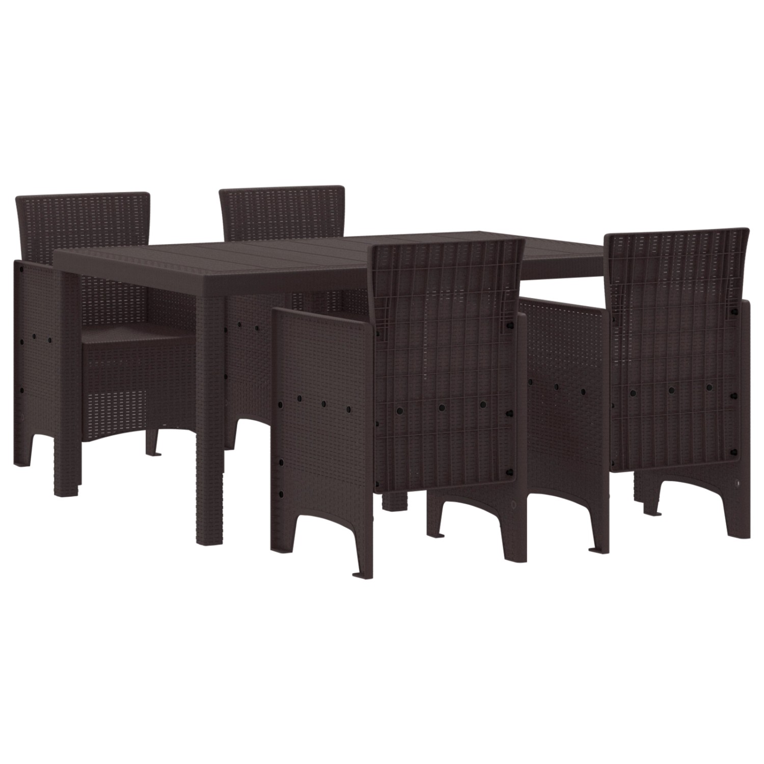 vidaXL 5-Teiliges Garten Essset Braunes Poly-Rattan 3378697 günstig online kaufen