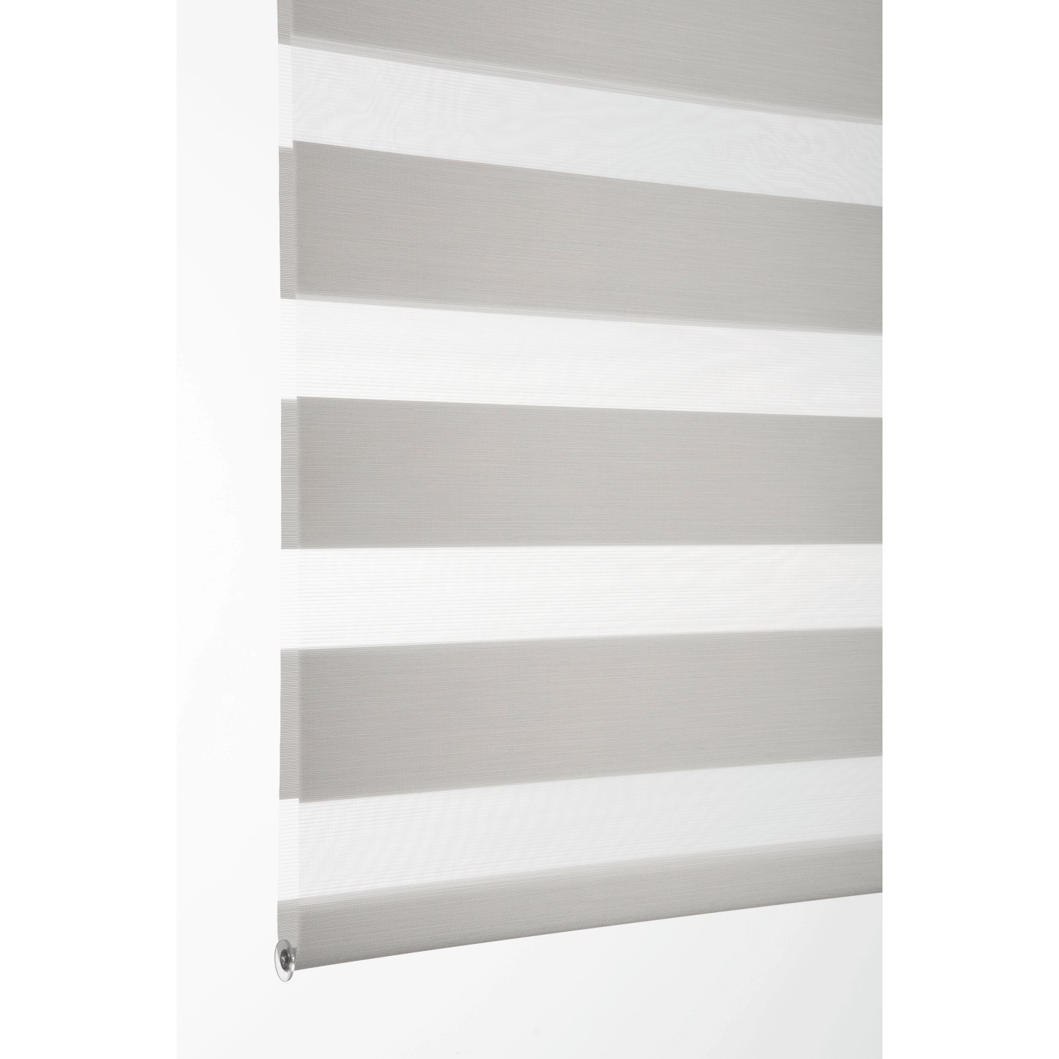 Schöner Wohnen Doppelrollo Tilda, hellbeige, mit horizontalen Streifen zur Lichtregulierung.