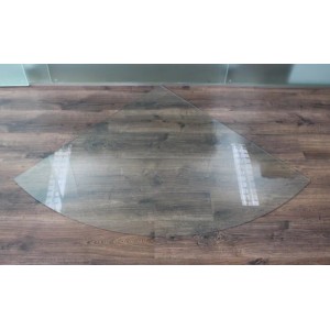 ECOfoxx Funkenschutzplatte Glasbodenplatte Viertelkreis 120x120cm