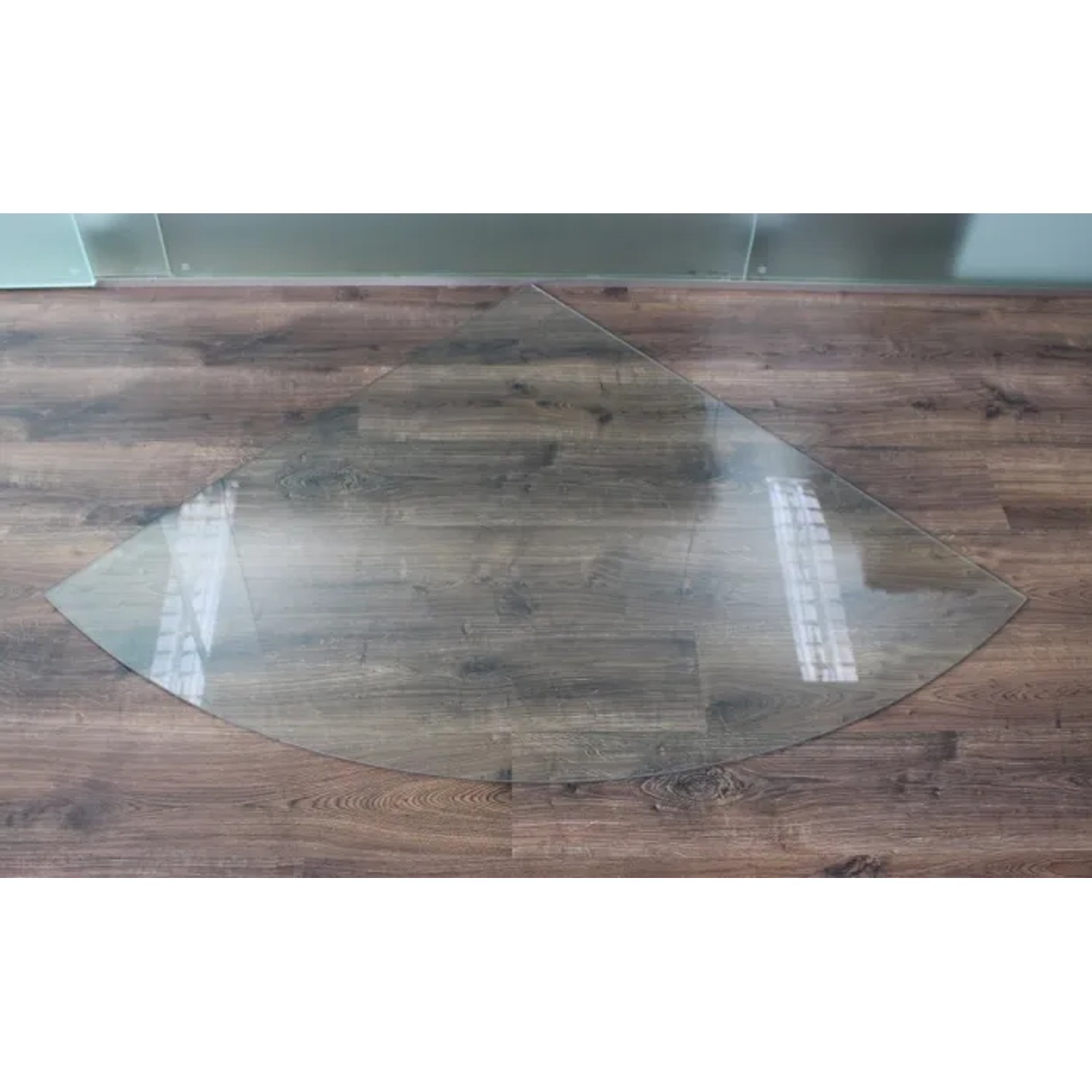ECOfoxx Funkenschutzplatte, Glasbodenplatte Viertelkreis 120x120cm für Kamin und Ofen.