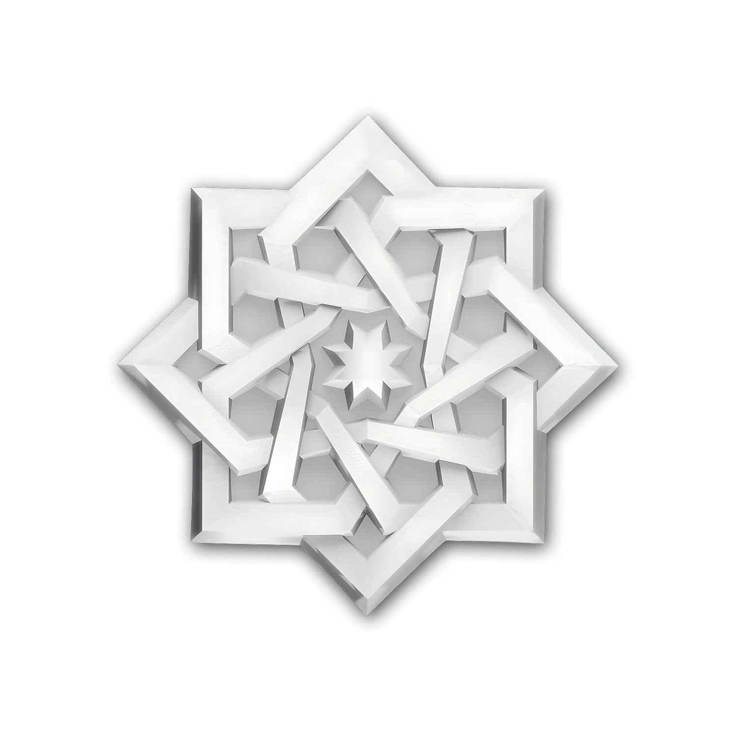 PROFHOME 160503 Zierelement RoSette Orientalische Arabesken 9,1 cm 9,1 cm x 9,1 cm x 2,8 cm Weiß