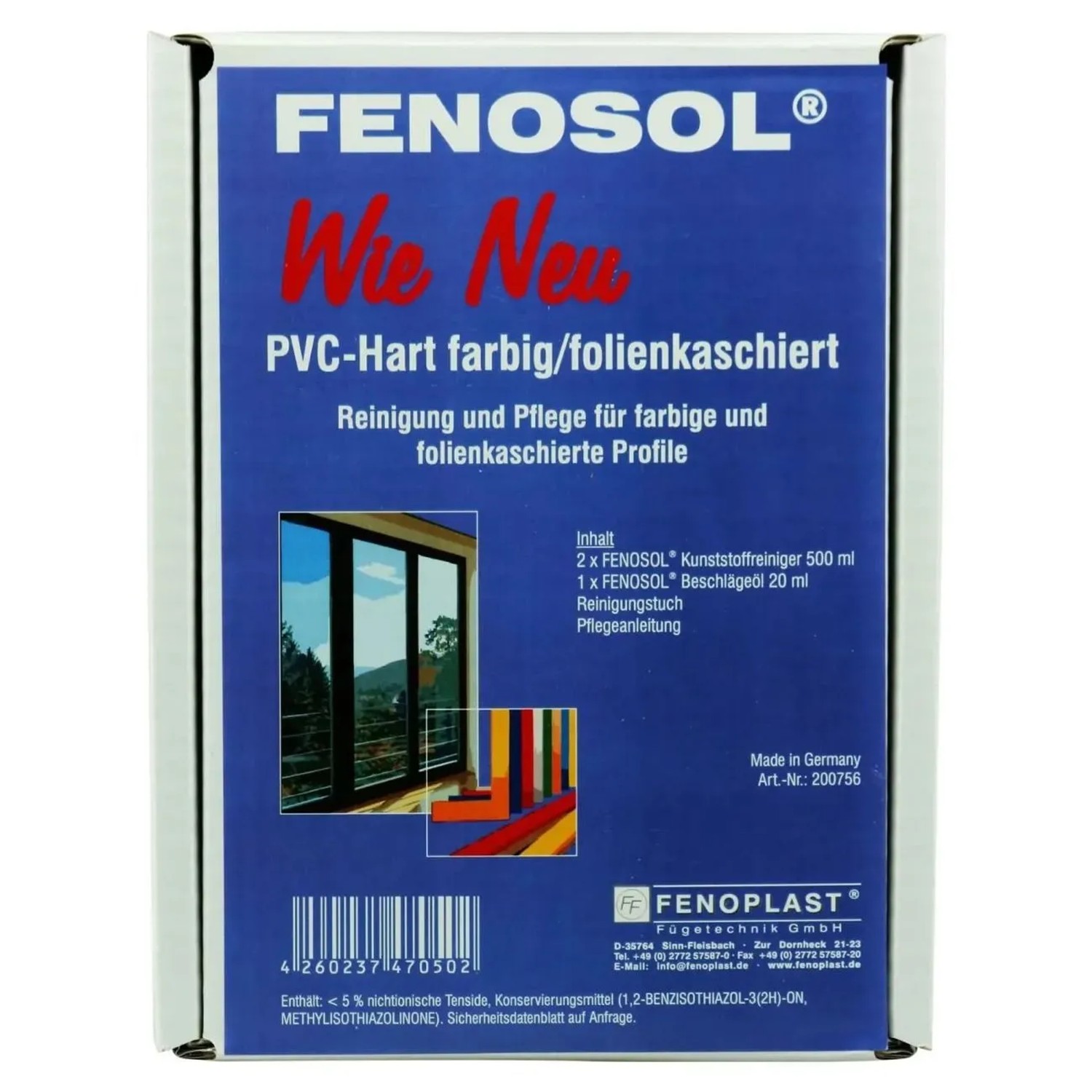 Fenoplast Fenosol Wie Neu Fensterpflegeset Pvc-Hart Farbig Folienkaschiert