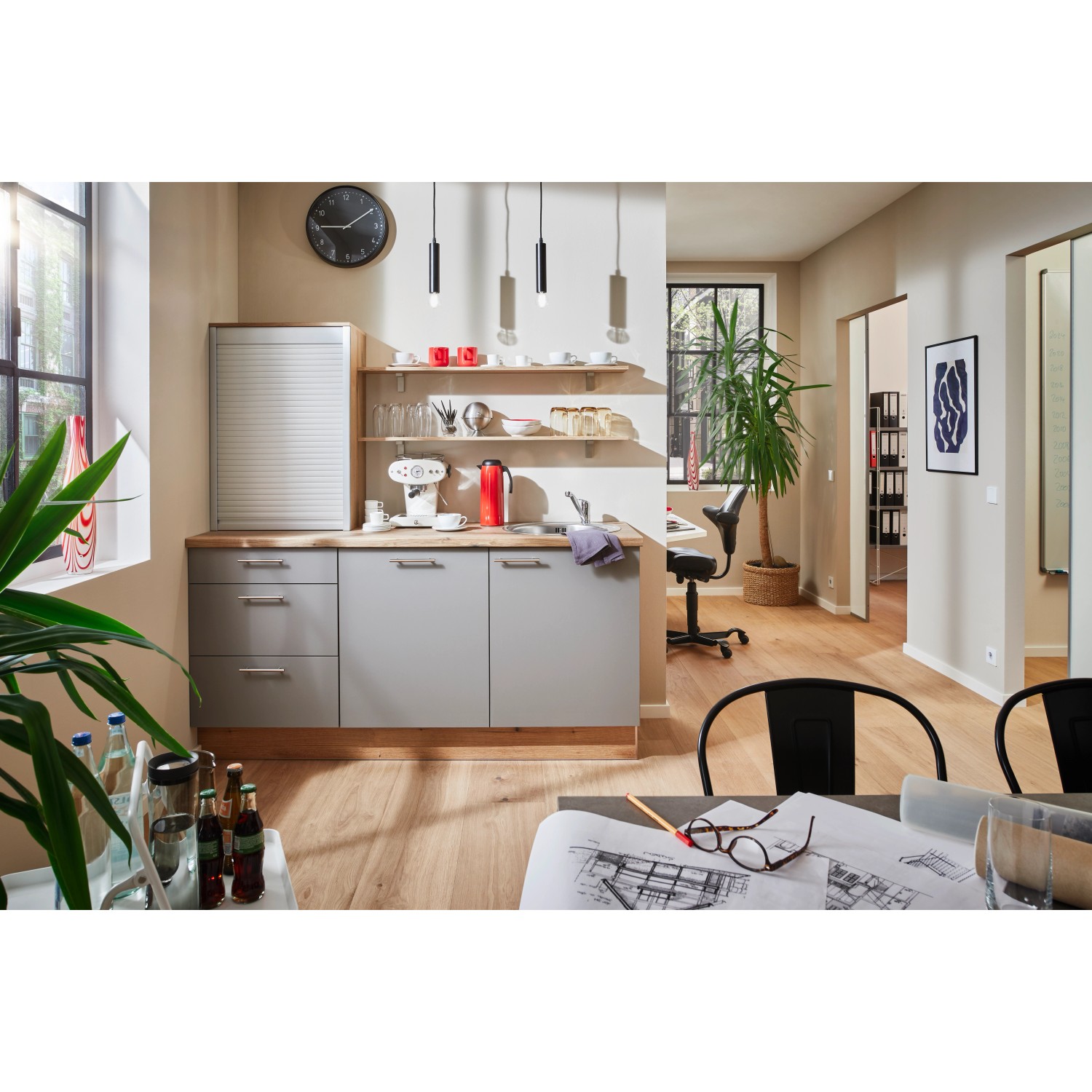 Thumbnail - pino Küchenzeile 180 cm Achatgrau Anschlag rechts