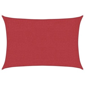 Rotes rechteckiges vidaXL Sonnensegel aus HDPE, 2,5x3,5 m, mit Ösen für Terrassen- und Gartenschutz.