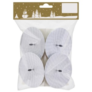 Kerzenhalter, Metall, Ø 8 cm, Weiß, 4er-Set für Adventskranz, mit Pin für sicheren Halt.