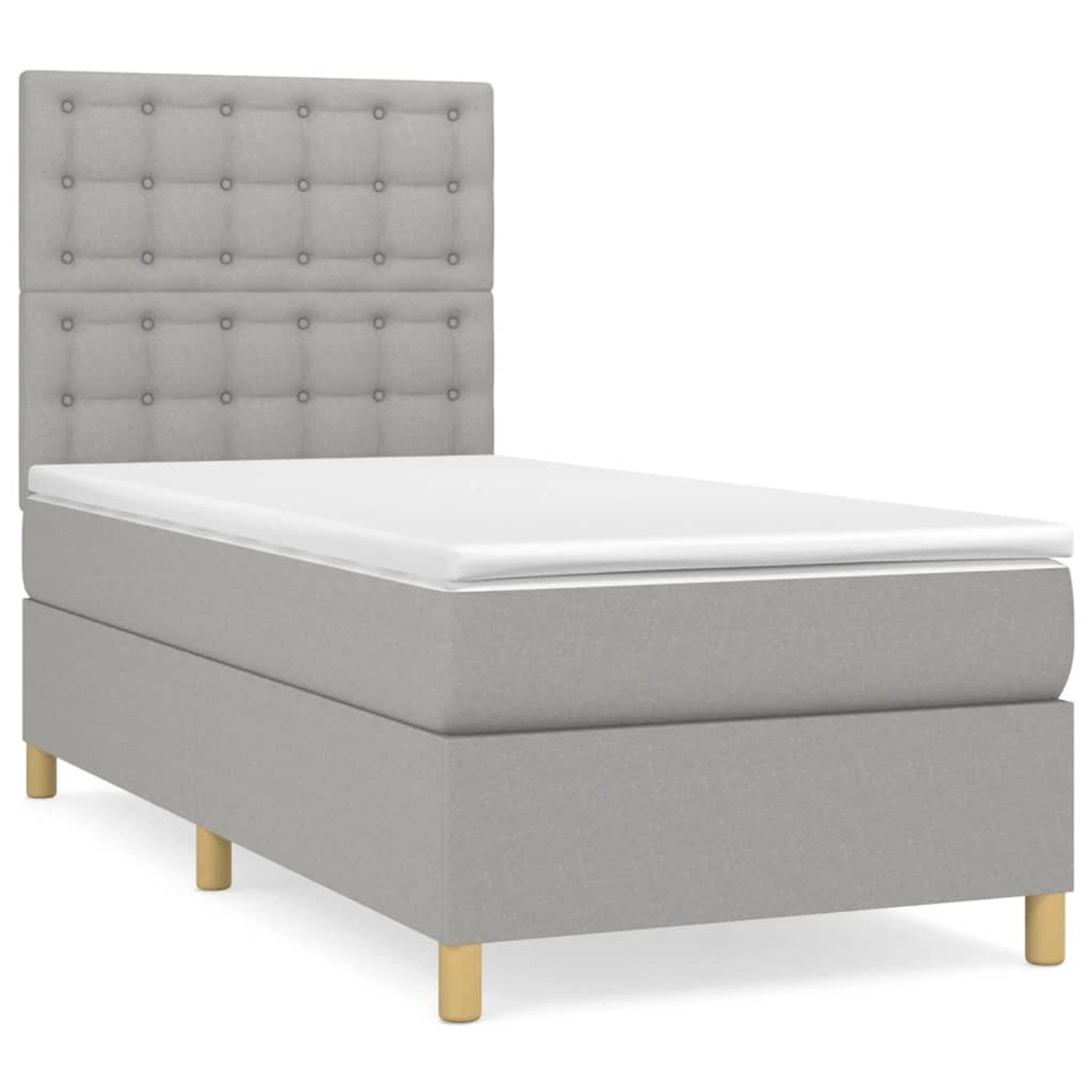 vidaXL Boxspringbett mit Matratze Hellgrau 90x200 cm Stoff1357489 günstig online kaufen