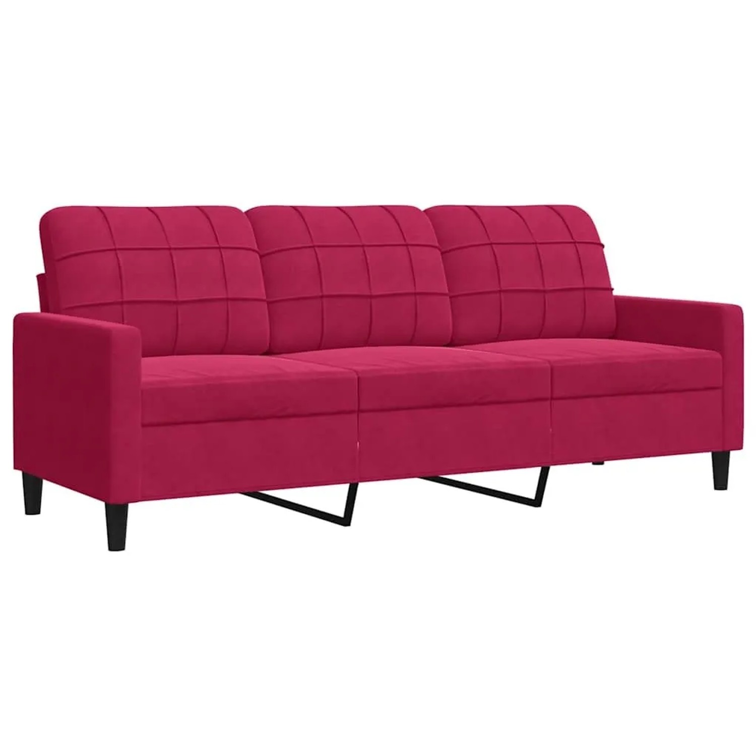 vidaXL 3-Sitzer-Sofa Weinrot 180 cm Samt 4007638 günstig online kaufen