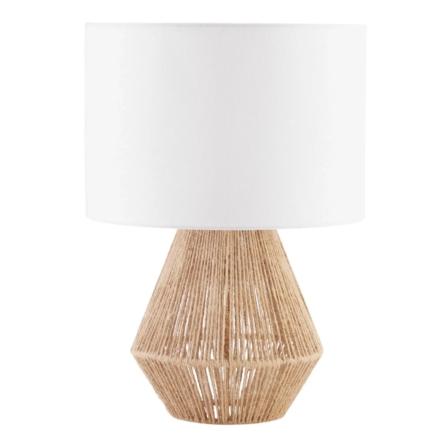 Tectake Tischleuchte Lignea Lux Boho Stil  Blendfreies Licht  60 W Sockel Mit Umwicklung Aus Natürlicher Jutefaser  32 x 32 x 45 cm Natur