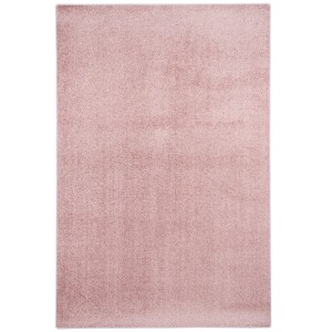 Hochflor Teppich Luna Rosa, 80x200cm. Velours Teppich in zartem Rosa für Wohnräume.