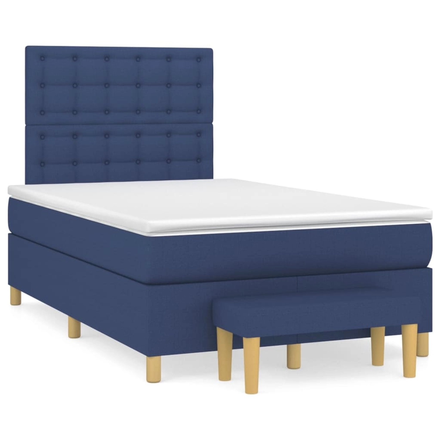 vidaXL Boxspringbett mit Matratze Blau 120x200 cm Stoff 3137467 günstig online kaufen