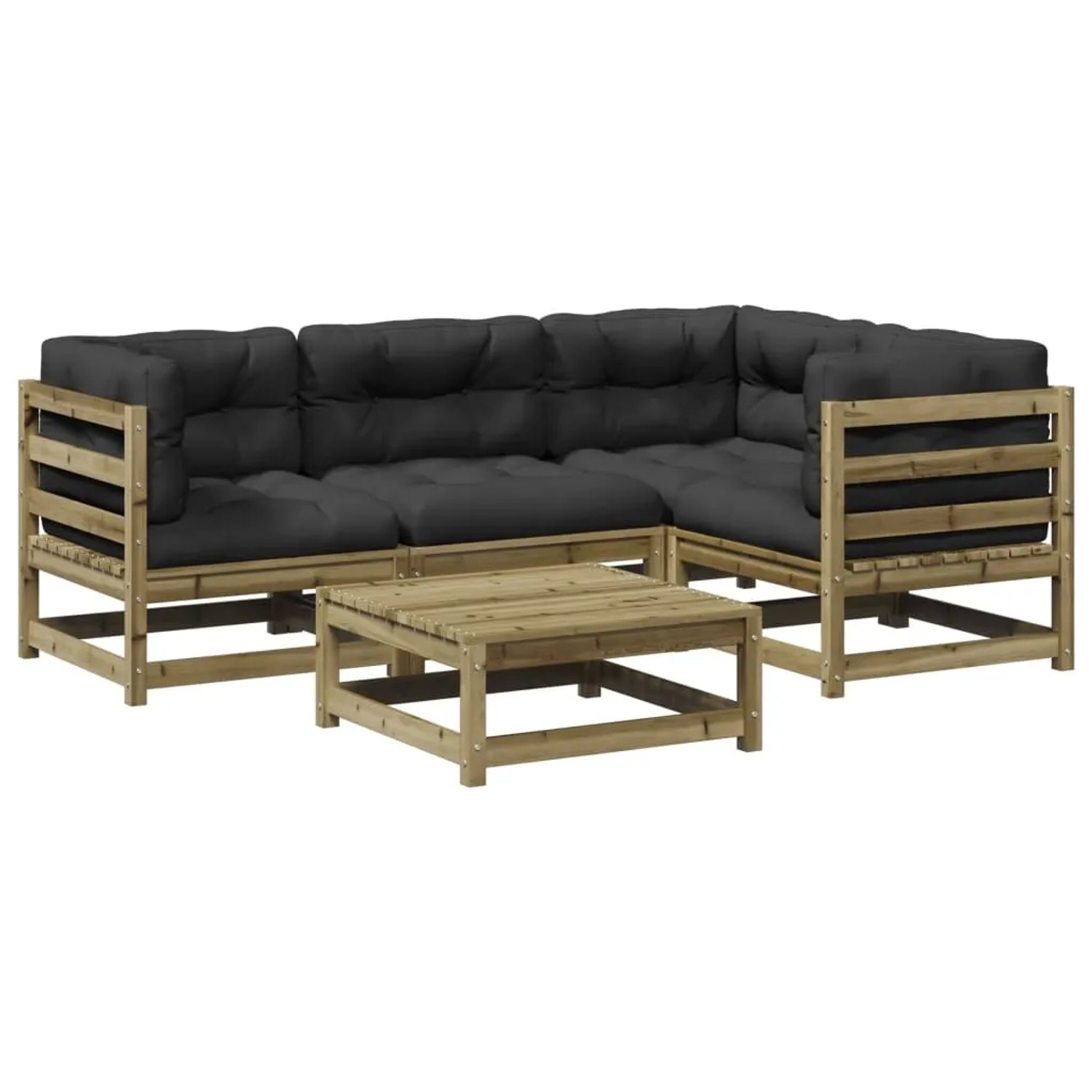 vidaXL 5-Tlg Garten-Sofagarnitur mit Kissen Kiefernholz Imprägniert 3299426 günstig online kaufen