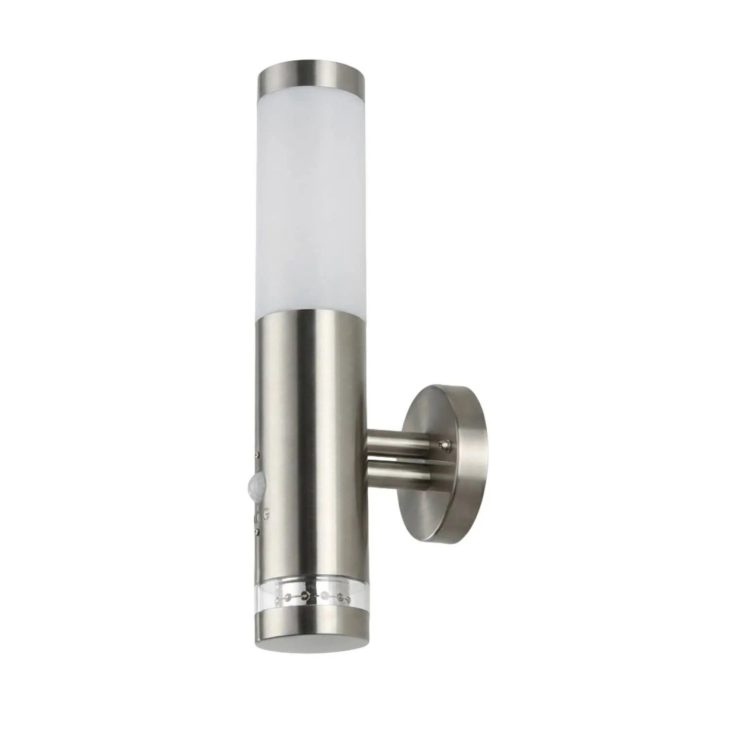 EASYLIGHT Außenleuchte Mit Bewegungsmelder Edelstahl 34 CM Hoch IP44 In Silber Weiß E27 Modern