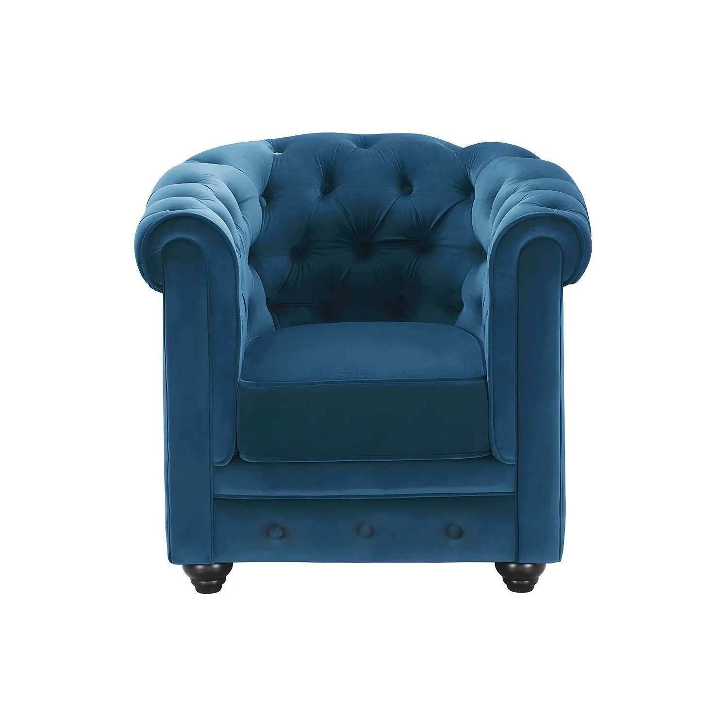 Vente-unique Sessel Mit Gerader Rückenlehne Chesterfield Blaugrün 82 cm