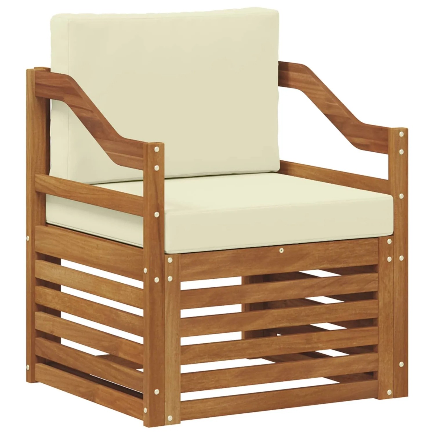 vidaXL Outdoor-Sofagarnitur mit Kissen Natur 67 x 63 x 73 cm 3436370