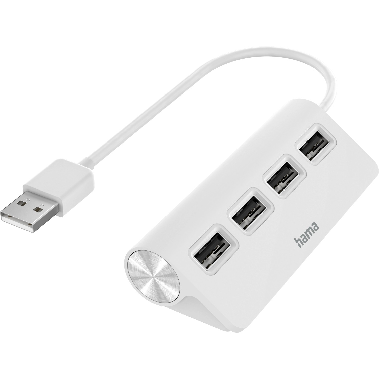 Hama USB-Hub 4 Ports USB 2.0 Weiß 480 Mbit/s