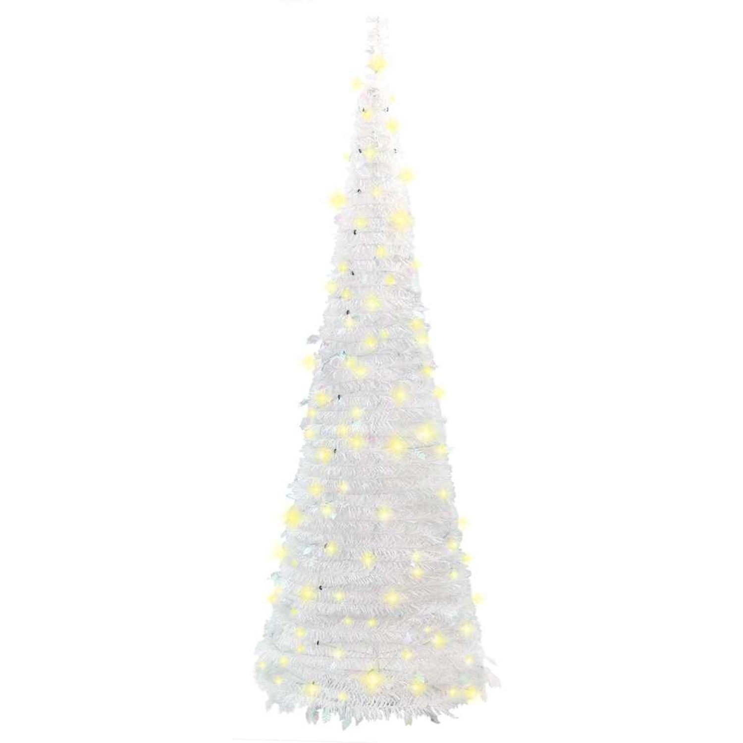 vidaXL Pop-Up-Weihnachtsbaum Künstlich 200 LEDs Weiß 210 cm 357755