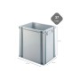 Graue PROREGAL Eurobox 37L mit Deckel, 4er Set. Aufbewahrungsbox für Industrie und Gewerbe.