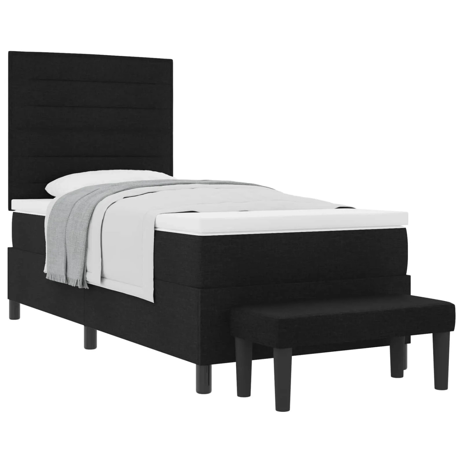 vidaXL Boxspringbett mit Matratze Schwarz 80 x 200 cm Stoff 3343948 günstig online kaufen