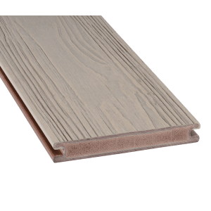 GartenLand WPC Terrassendiele Nova, nebelgrau-multicolor, geprägte Holzstruktur.