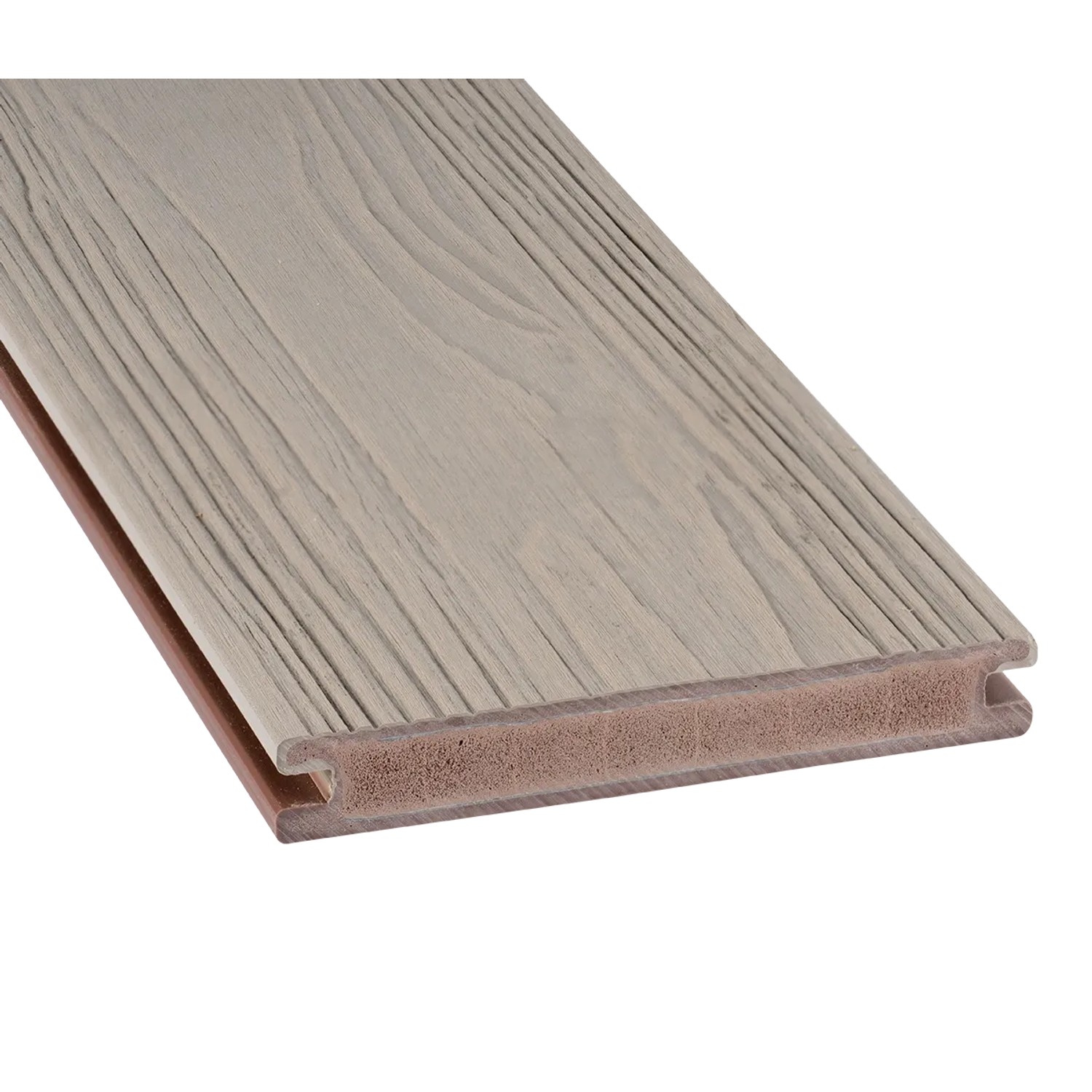 GartenLand WPC Terrassendiele Nova 21 x 140 x 4000 mm Nebelgrau-Multicolor Geprägte Holzstruktur Co-Extrudiert Massivprofil