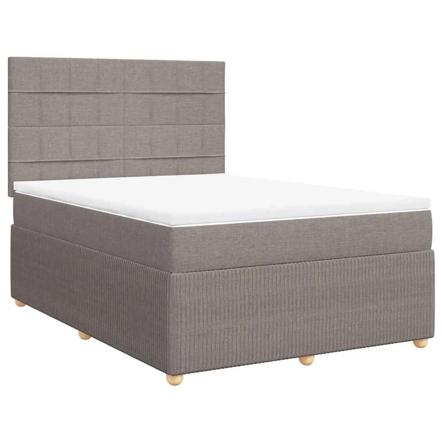 vidaXL Boxspringbett mit Matratze Taupe 140x200 cm Stoff 3292083