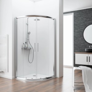 Schulte ExpressPlus Runddusche Kristall/Trend II, 90x90 cm, Chromoptik. Elegante Duschkabine im Badezimmer.