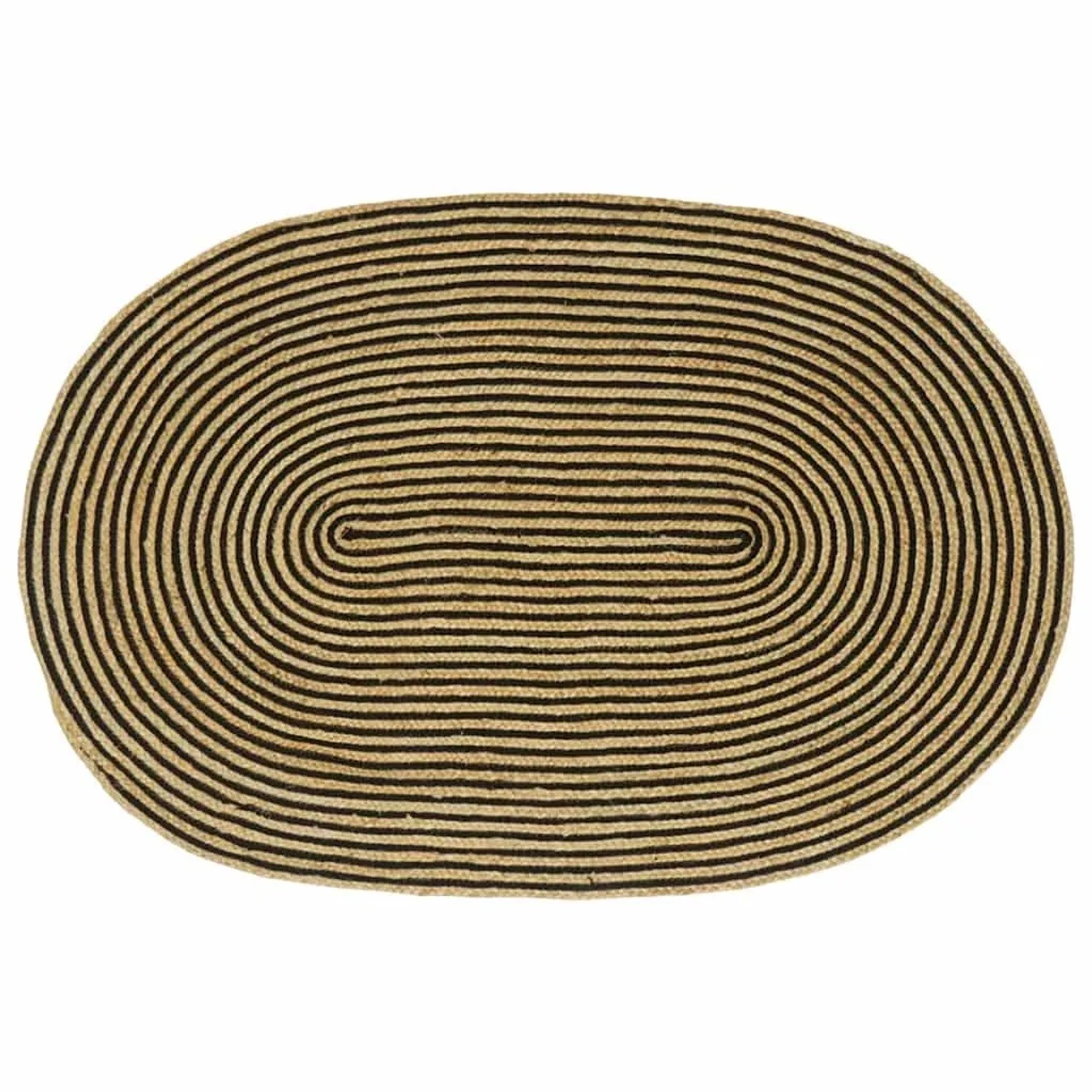 vidaXL Teppich Natur und Schwarz 122 x 183 cm Jute 42010768