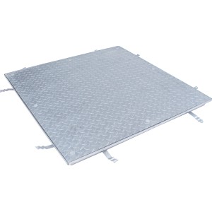 ACO Schachtabdeckung FI 2.0 Solid, 600x1000 mm, Stahl verzinkt, mit Tränenblech und Gleitschutz.