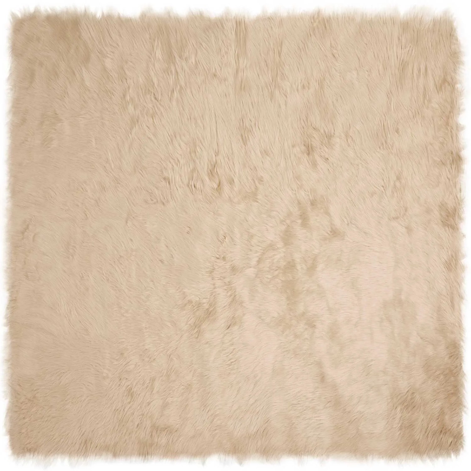 vidaXL Kunstschaffell Teppich Tafalla Beige 160 x 160 cm Polyester 42021488 günstig online kaufen