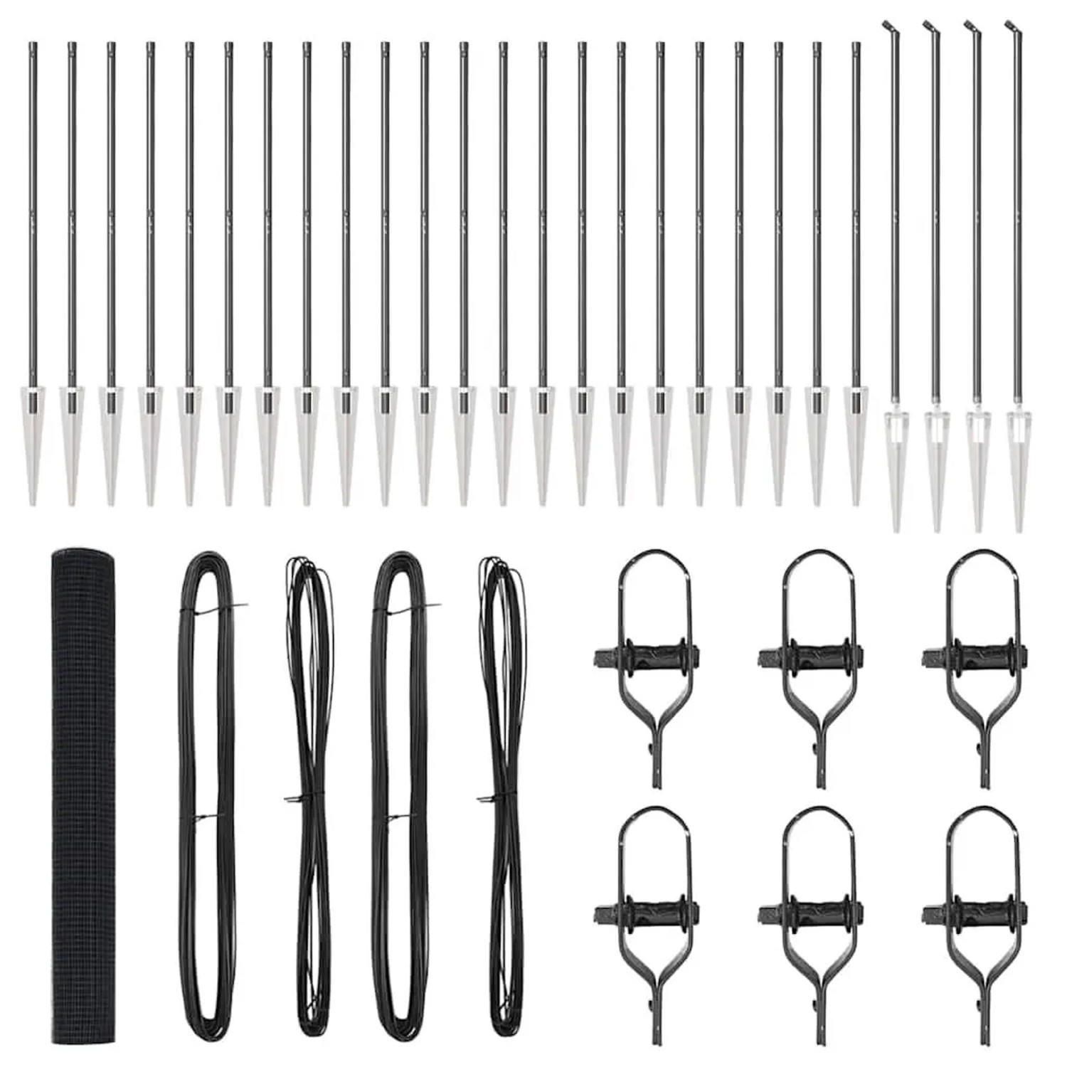 vidaXL Zaunpfosten Grau 50 x 1,2 m 19 x 19 mm Netz Stahl und PVC 3352239 günstig online kaufen