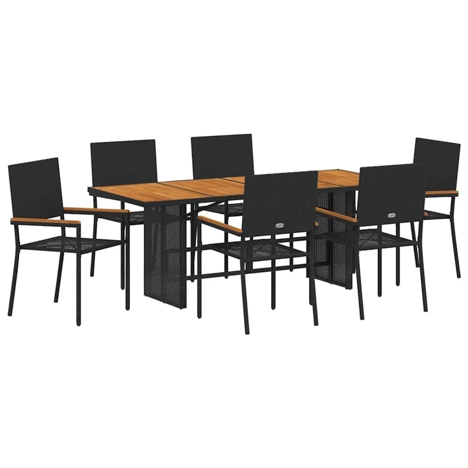 vidaXL Garten Essgruppe 7-Tlg Schwarz und Braun Poly-Rattan 3365430 günstig online kaufen