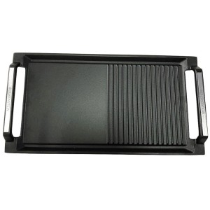 Wolkenstein Grillpfanne GP 1W aus Gusseisen mit glatter und geriffelter Bratfläche.