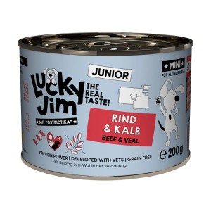 Lucky Jim Hunde-Nassfutter Mini Junior Rind & Kalb, 200g Dose.