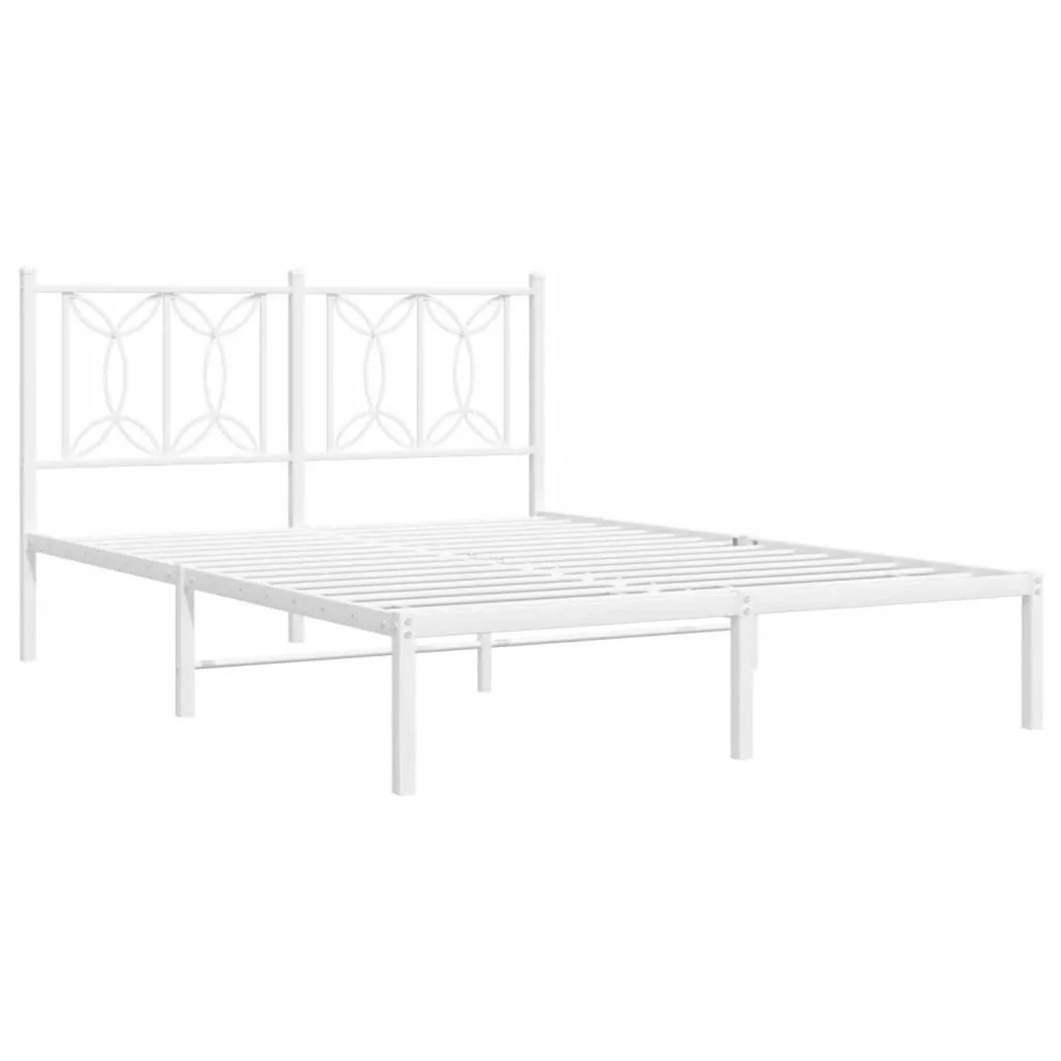 vidaXL Bettgestell mit Kopfteil Metall Weiß 140x190 cm 376177 günstig online kaufen