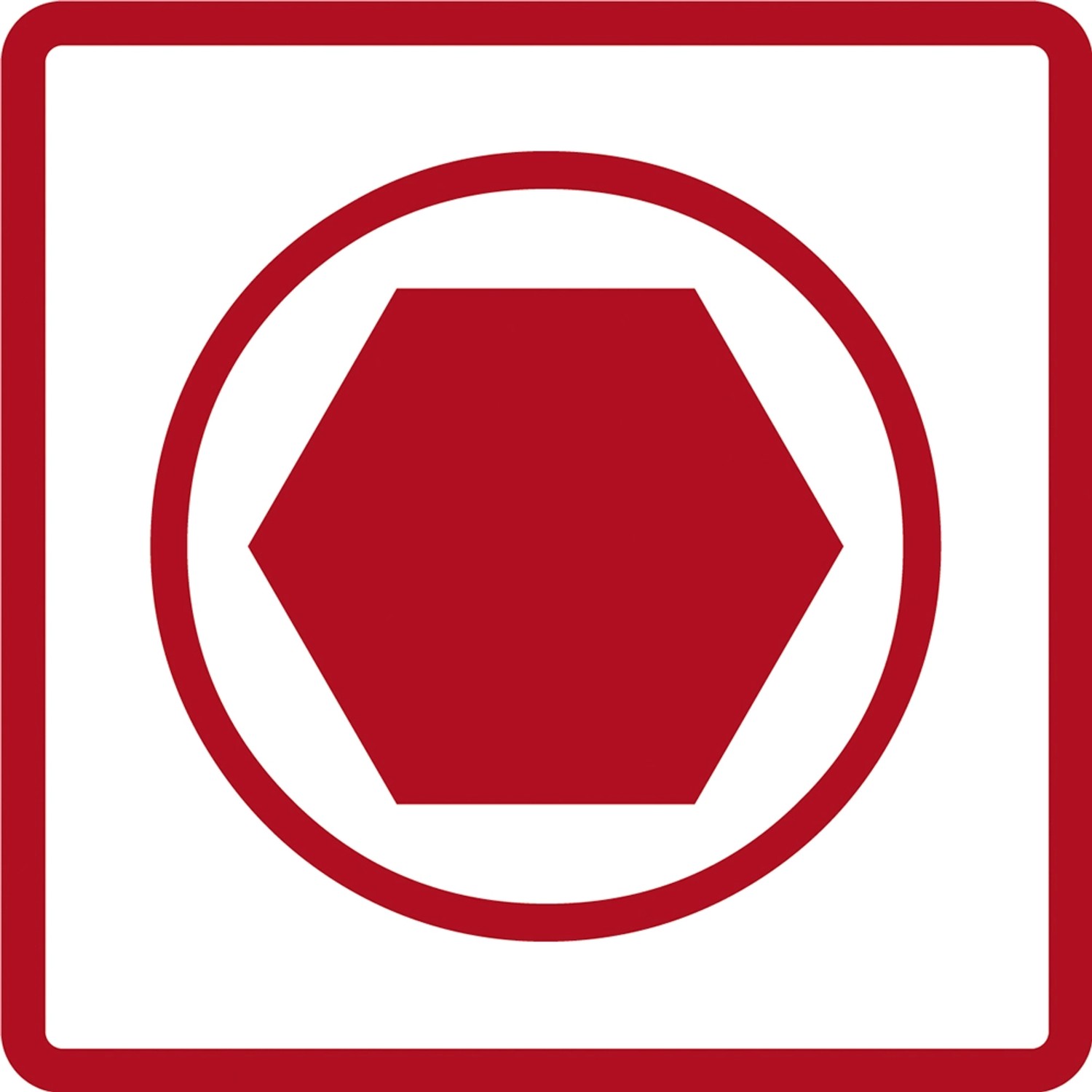 Symbol für 6-Kant Steckschlüssel Einsatz, rot