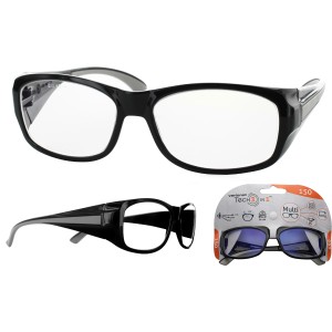 Varionet Tech 3in1 Schutzbrille +1,5 Dioptrien, Mehrzweckbrille mit Blaulichtfilter und UV-Schutz.
