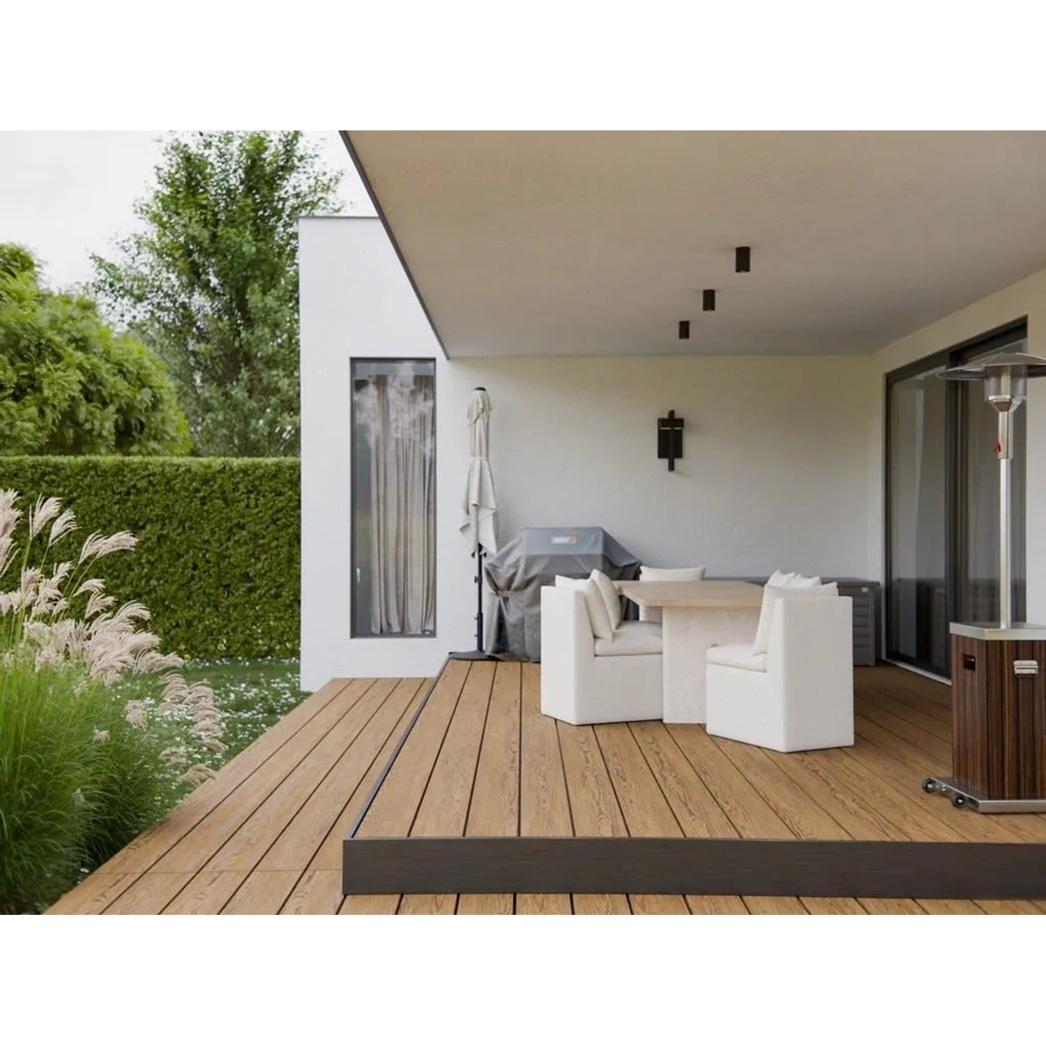 Outgarden WPC Premium Terrassendielen Magnolia ArmorBoard Massiv Co-extrudiert Holzoptik 25x200 mm 3,58 m Lang