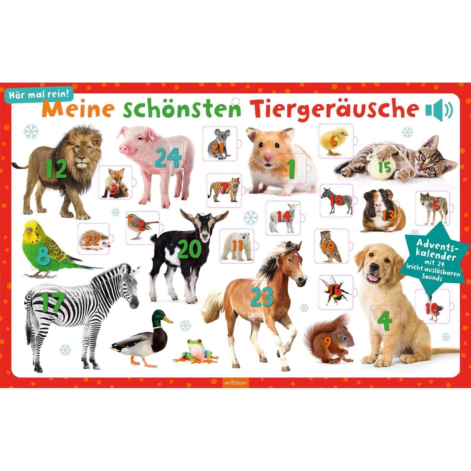 Meine schönsten Tiergeräusche. Adventskalender mit 24 leicht auslösbaren Sounds