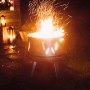 SIENA GARDEN Feuerschalenaufsatz XXL aus Stahl, silber/anthrazit, 53 cm, mit Flammendesign.