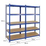 PROREGAL Mega Deal: 2 blaue Schwerlastregale Taurus, 180x90x60 cm, mit 5 MDF-Böden.