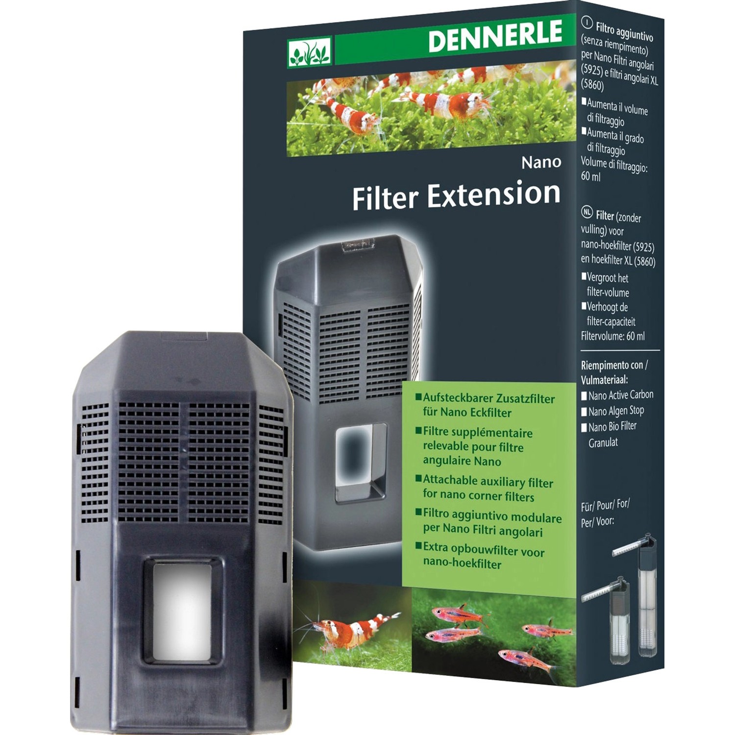 Nano FilterExtension für Nano Eckfilter, Zusatzfilter für Aquarien.