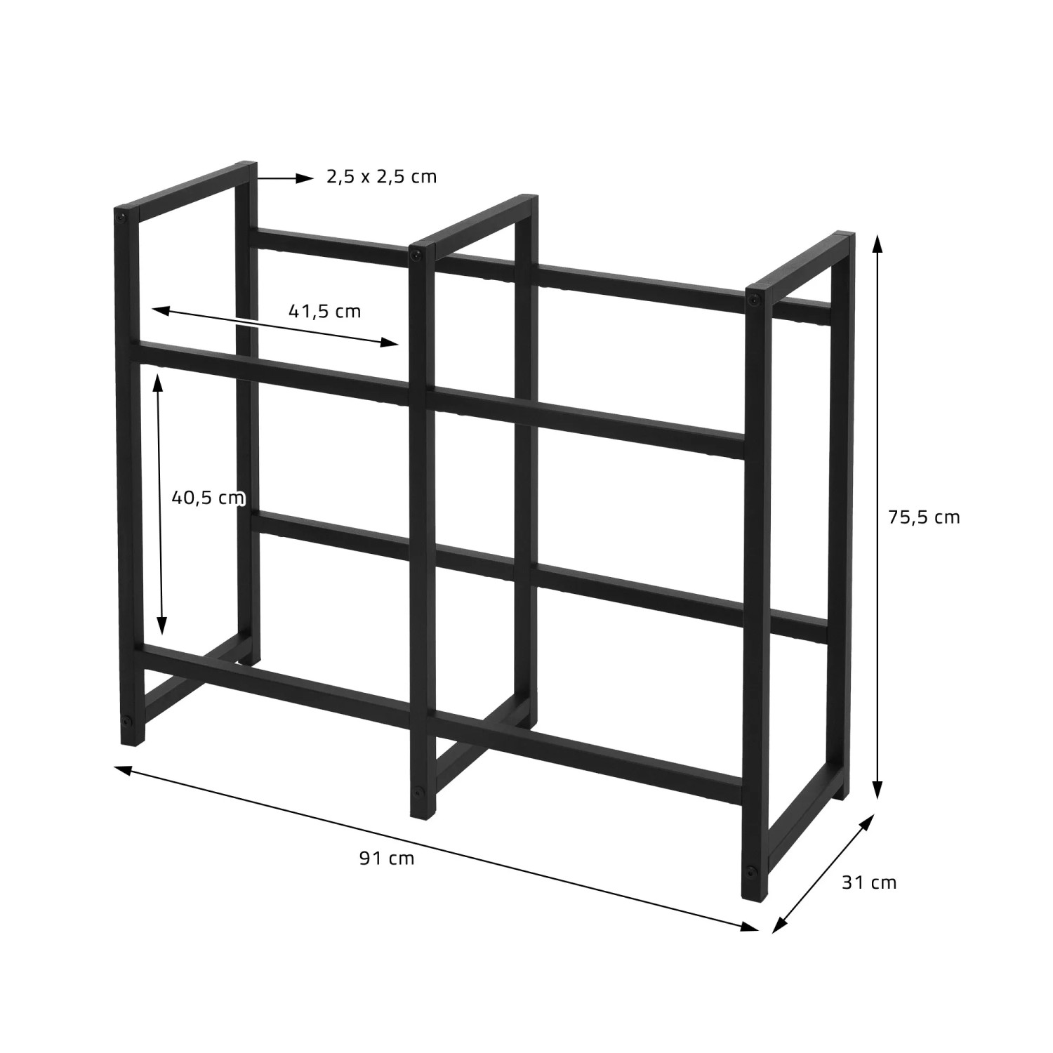 ML-Design Getränkekistenregal aus Stahl, freistehend, für 4 Kisten, 91x31x75,5 cm.