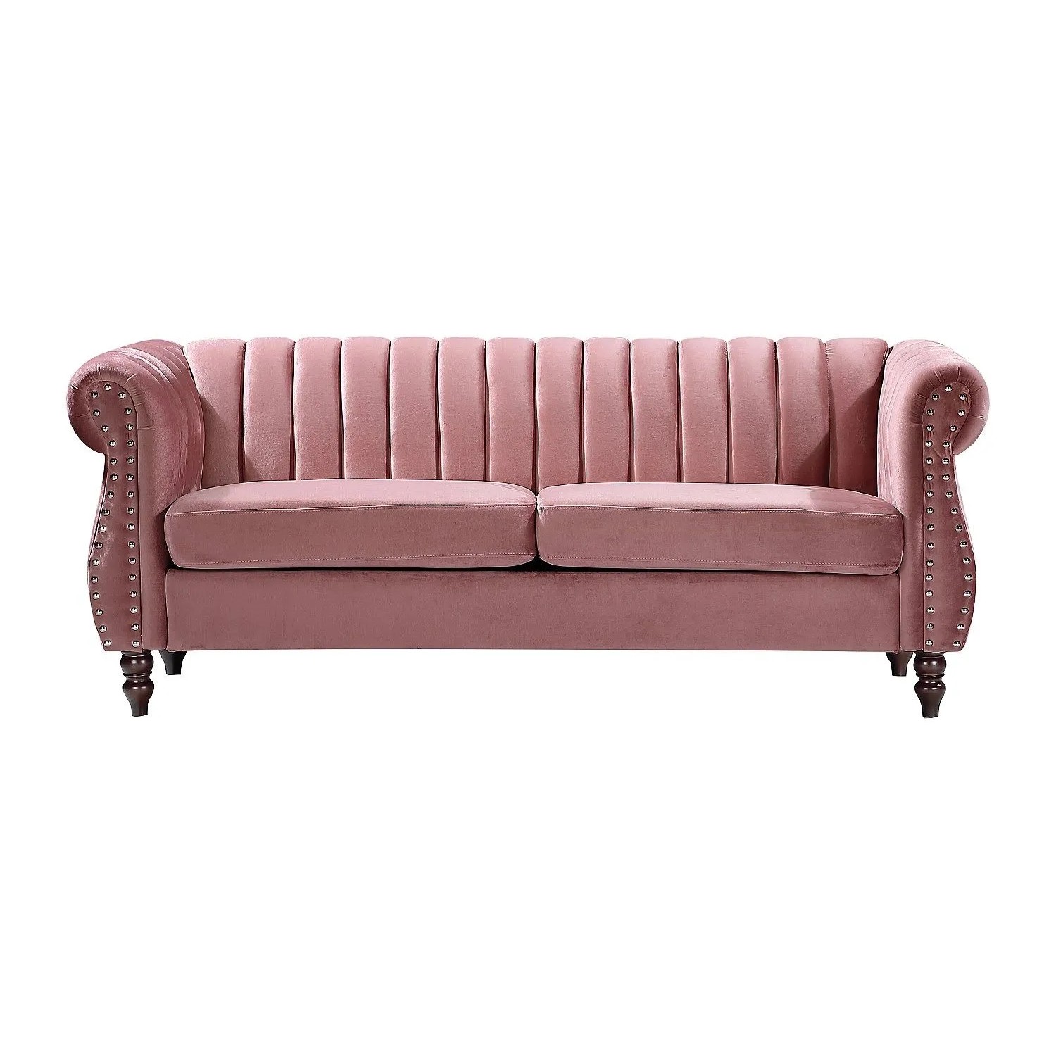 Vente-unique Sofa Ohne Schlafmöglichkeit Trumbo Puderrosa 195 cm