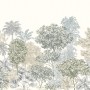 Komar Fototapete Painted Palms, detailreiche Zeichnung von Palmen und tropischen Pflanzen.
