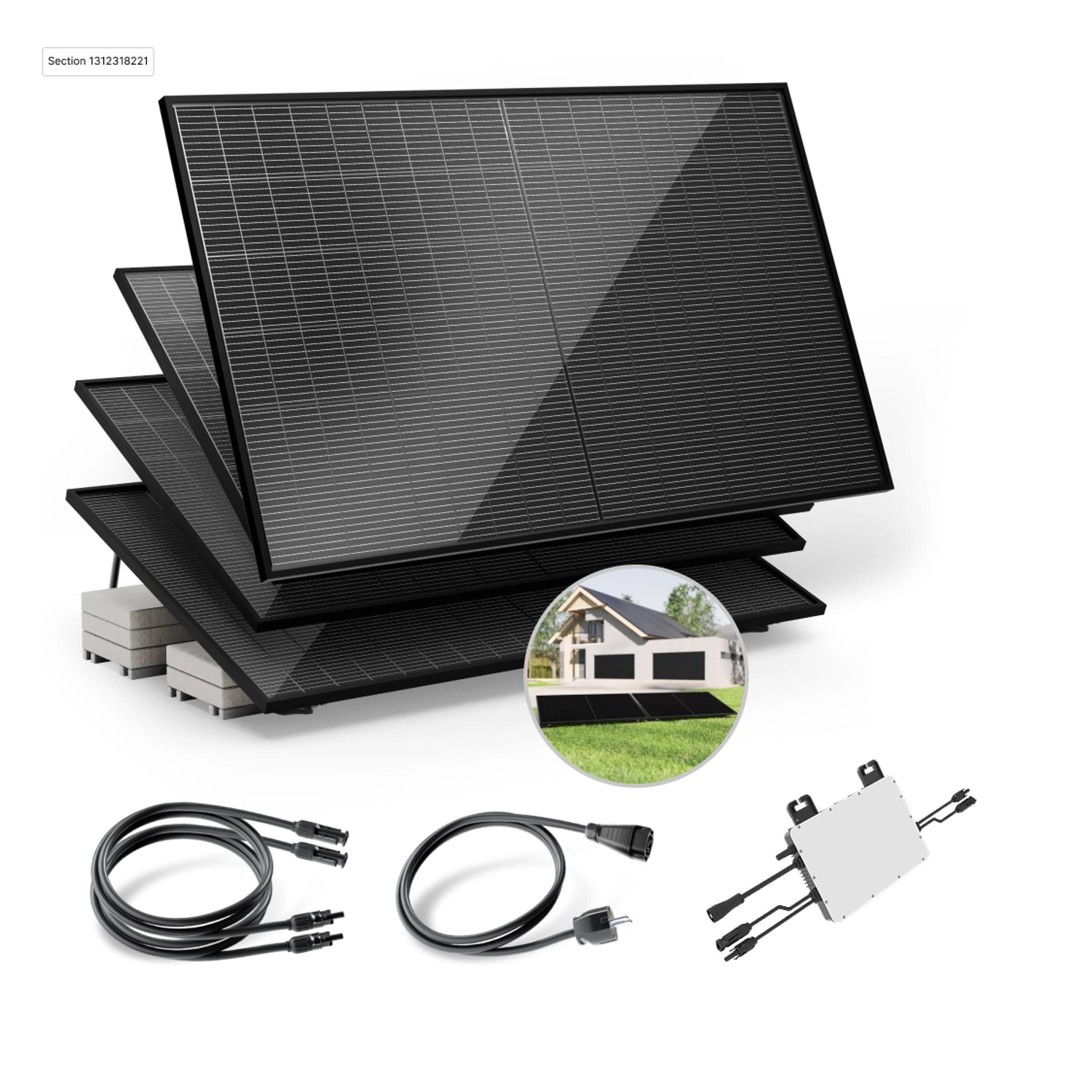 Solakon Balkonkraftwerk 2000W 800W Solaranlage mit Gartenhalterung Steckerf günstig online kaufen